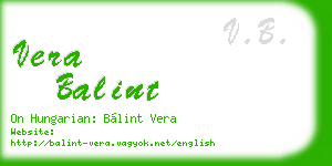 vera balint business card